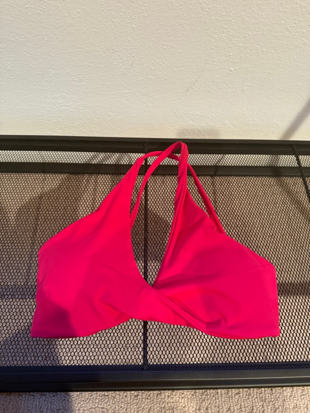 Front Twist Hot Pink Sports Bra